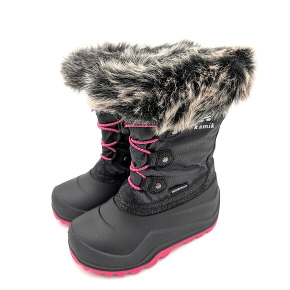 Kamik Powdery 3 Waterproof Winter Boot Kid's Black/Pink Size US11 EU29 - Picture 11 of 13